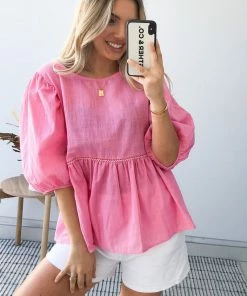 Ebby And I Tonya Top - Pink CLOTHING 11 Ebby And I Tonya Top - Pink CLOTHING