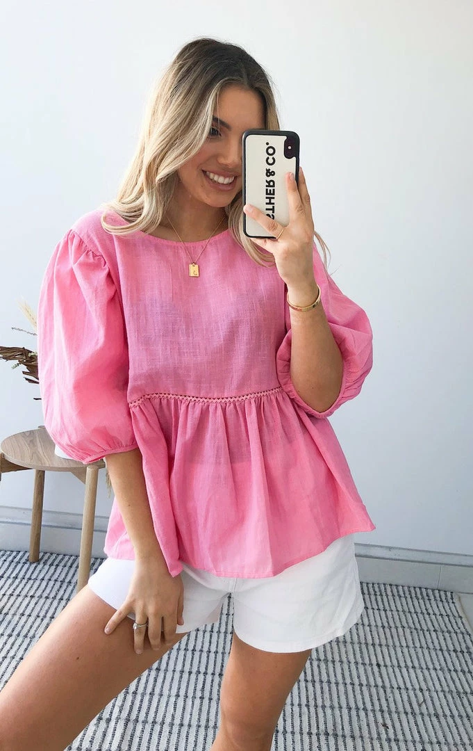 Ebby And I Tonya Top - Pink CLOTHING 7 Ebby And I Tonya Top - Pink CLOTHING