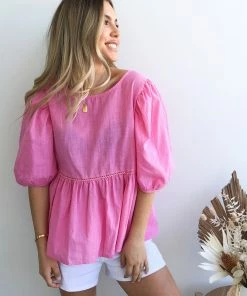 Ebby And I Tonya Top - Pink CLOTHING 9 Ebby And I Tonya Top - Pink CLOTHING