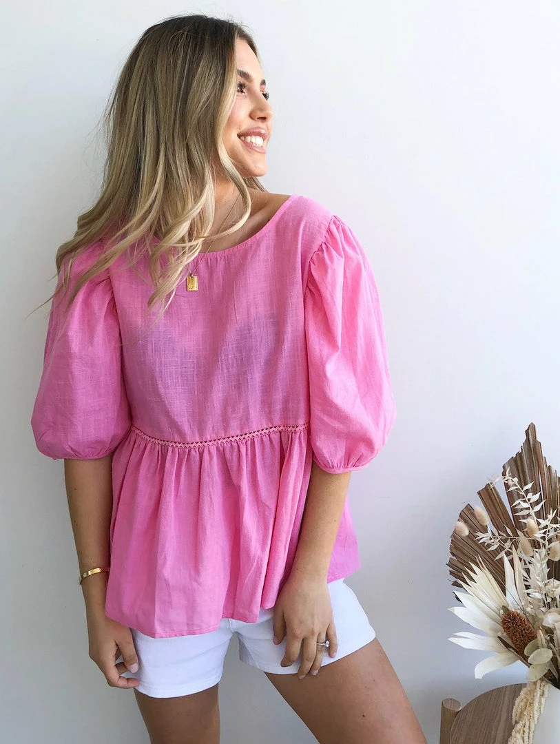 Ebby And I Tonya Top - Pink CLOTHING 5 Ebby And I Tonya Top - Pink CLOTHING