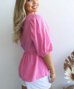 Ebby And I Tonya Top - Pink CLOTHING 10 Ebby And I Tonya Top - Pink CLOTHING