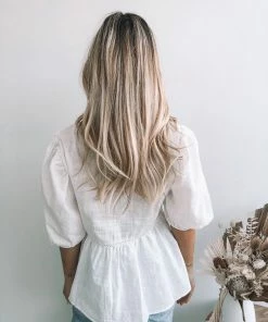 Ebby And I Tonya Top - White Maternity Dresses