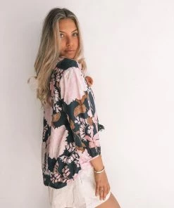 Label Of Love CLOTHING Marha Top - Navy Print