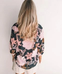 Label Of Love CLOTHING Marha Top - Navy Print