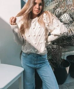 HQ Fashion Dauphine Knit - Cream Maternity Dresses