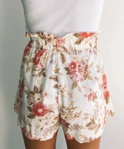 Paper Heart CLOTHING Celine Shorts - Cream Print