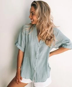 Desire Fraise Top - Faded Teal