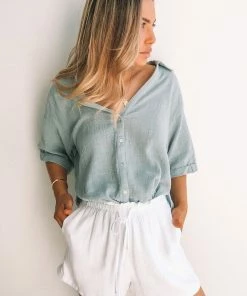 Desire Fraise Top - Faded Teal