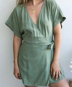 Style Box CLOTHING Acacia Playsuit - Khaki