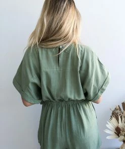 Style Box CLOTHING Acacia Playsuit - Khaki