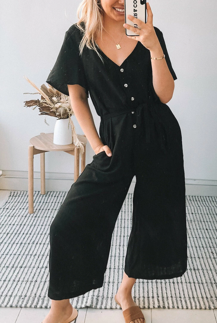 Miracle Fashion Maternity Dresses Tommy Jumpsuit - Black 4 Miracle Fashion Maternity Dresses Tommy Jumpsuit - Black