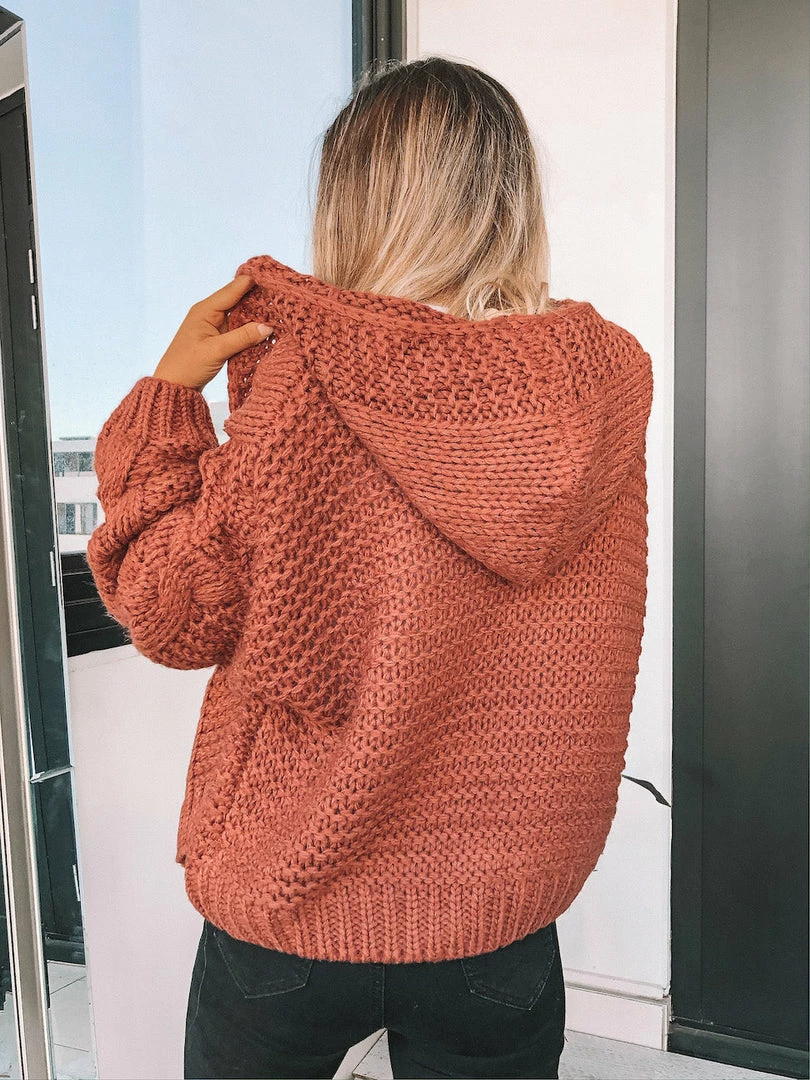 HQ Fashion CLOTHING Jorja Cardigan - Dark Rust 4 HQ Fashion CLOTHING Jorja Cardigan - Dark Rust