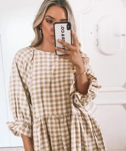 Ebby And I Casual Dresses Breonna Dress - Mustard Gingham