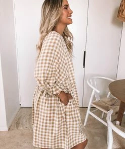 Ebby And I Casual Dresses Breonna Dress - Mustard Gingham