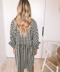Ebby And I Vacation Dresses Breonna Dress - Black Gingham