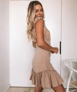 Valeria Montee Dress - Faded Tan CLOTHING