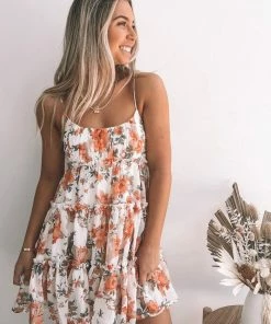 Sasha Clothing Dreama Dress - Orange Print DRESSES