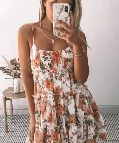 Sasha Clothing Dreama Dress - Orange Print DRESSES 16 Sasha Clothing Dreama Dress - Orange Print DRESSES