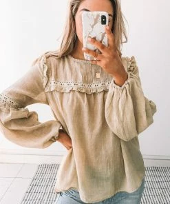 Rock Denim Honduras Top - Sand CLOTHING