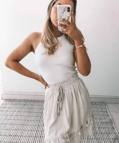 Miracle Fashion CLOTHING Panell Skirt - Beige