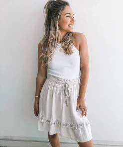 Miracle Fashion CLOTHING Panell Skirt - Beige