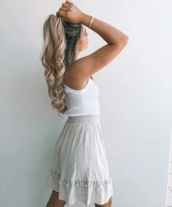 Miracle Fashion CLOTHING Panell Skirt - Beige