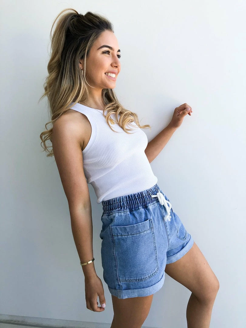 Style Box Pique Shorts - Blue CLOTHING 3 Style Box Pique Shorts - Blue CLOTHING