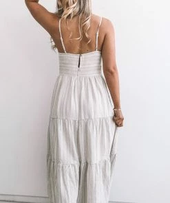 Style Box Filter Dress - Beige Stripe DRESSES