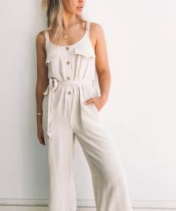 Style Box Saffara Jumpsuit - Sand CLOTHING 9 Style Box Saffara Jumpsuit - Sand CLOTHING