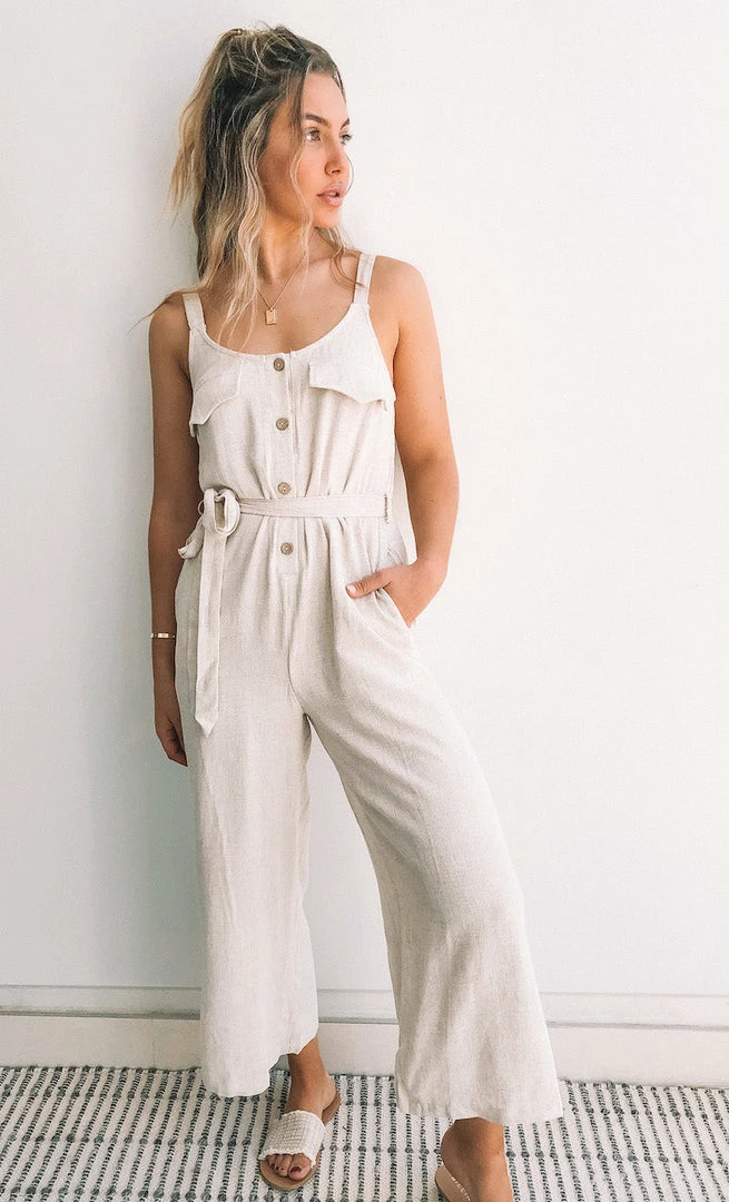 Style Box Saffara Jumpsuit - Sand CLOTHING 4 Style Box Saffara Jumpsuit - Sand CLOTHING