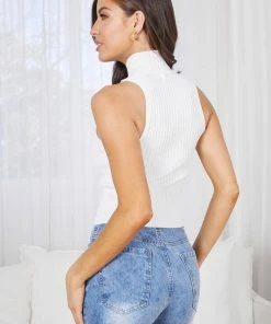 Qtrend Fashion PTY LTD Pickle Knit Top - White CLOTHING