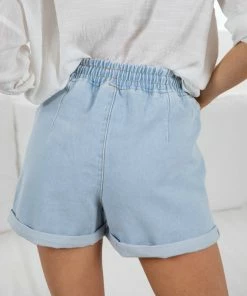 Style Box Pique Shorts - Light Wash CLOTHING