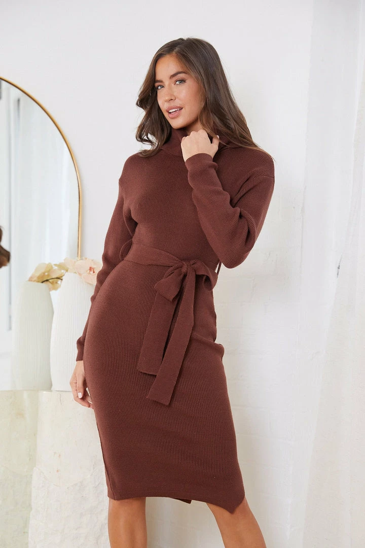 Kaarlo Fashion Pty Ltd Pitcher Dress - Chocolate DRESSES 7 Kaarlo Fashion Pty Ltd Pitcher Dress - Chocolate DRESSES