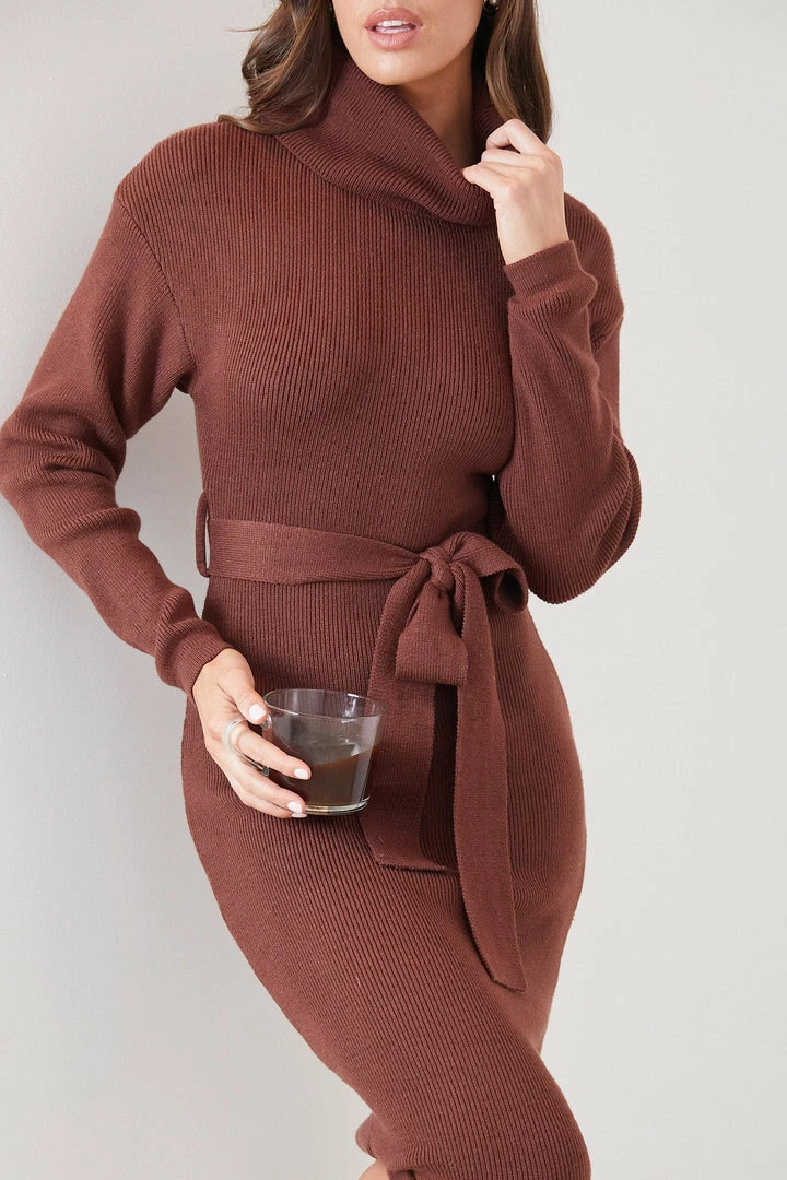 Kaarlo Fashion Pty Ltd Pitcher Dress - Chocolate DRESSES 6 Kaarlo Fashion Pty Ltd Pitcher Dress - Chocolate DRESSES