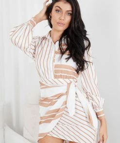 Style State Princesse Dress - Camel Stripe