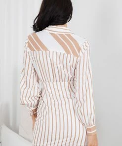 Style State Princesse Dress - Camel Stripe