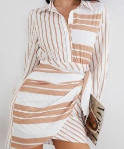 Style State Princesse Dress - Camel Stripe
