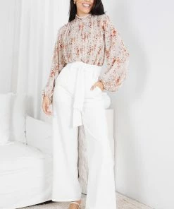 Style Box Puddle Blouse - Beige Floral Tops 13 Style Box Puddle Blouse - Beige Floral Tops