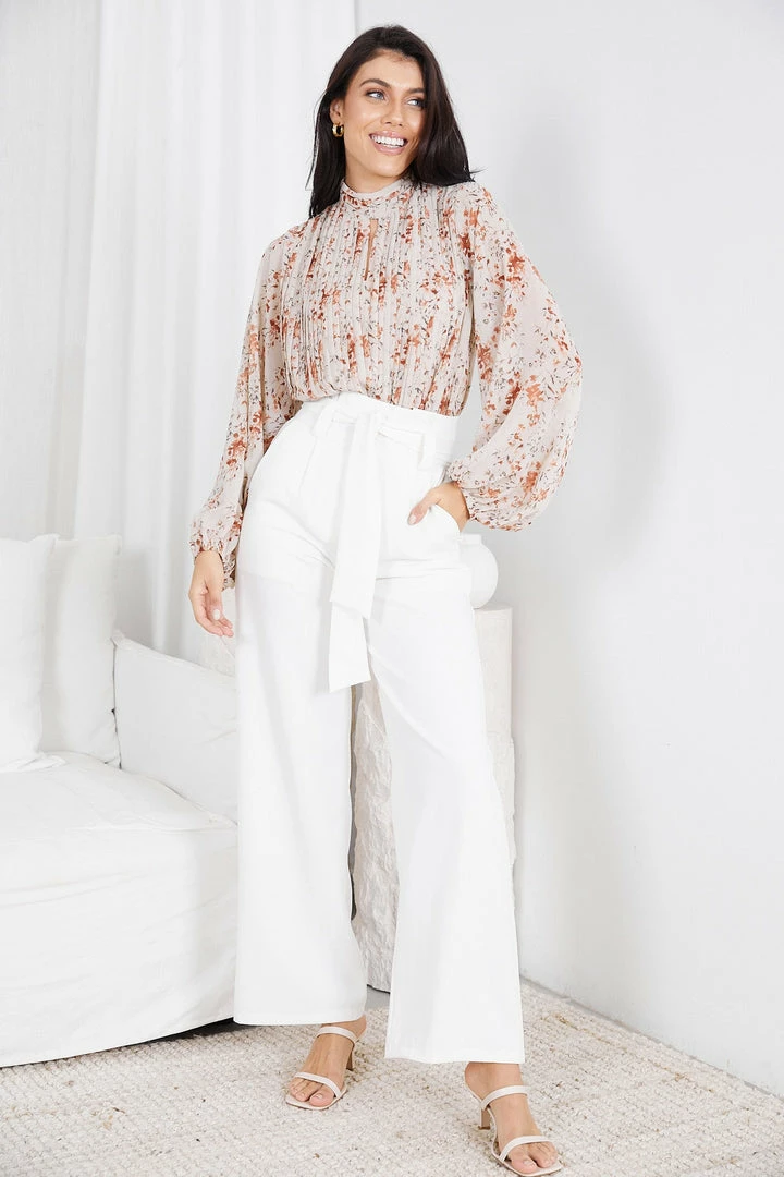 Style Box Puddle Blouse - Beige Floral Tops 7 Style Box Puddle Blouse - Beige Floral Tops