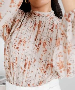 Style Box Puddle Blouse - Beige Floral Tops 15 Style Box Puddle Blouse - Beige Floral Tops