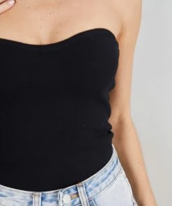 Into Fashion Queenika Tube Top - Black CLOTHING