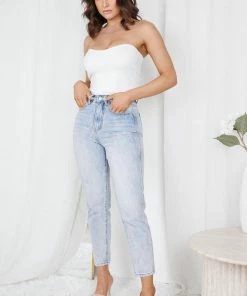 Into Fashion Queenika Tube Top - White CLOTHING