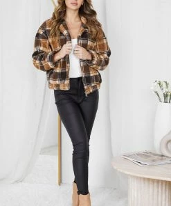 Pink Diamond Quirinius Jacket - Brown Check CLOTHING