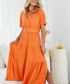 Pink Diamond Raimunda Dress - Orange DRESSES