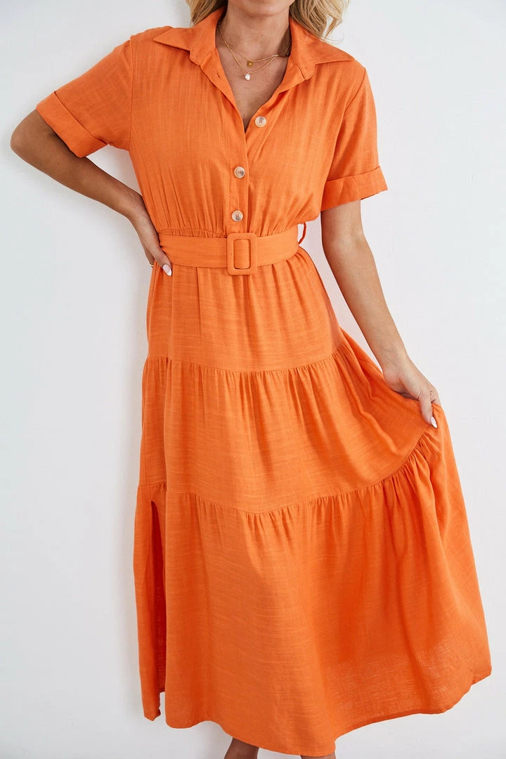 Pink Diamond Raimunda Dress - Orange DRESSES 7 Pink Diamond Raimunda Dress - Orange DRESSES