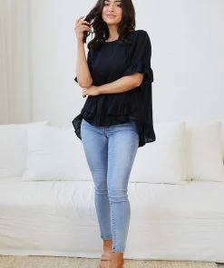 Miracle Fashion CLOTHING Ralene Top - Black 12 Miracle Fashion CLOTHING Ralene Top - Black