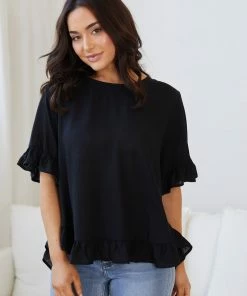 Miracle Fashion CLOTHING Ralene Top - Black