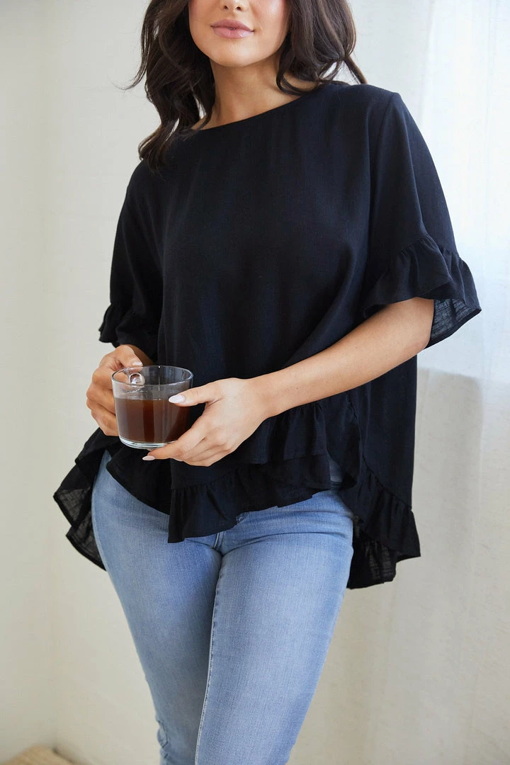 Miracle Fashion CLOTHING Ralene Top - Black 6 Miracle Fashion CLOTHING Ralene Top - Black