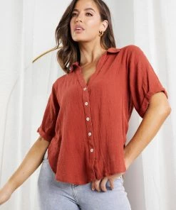 Desire CLOTHING Ramone Shirt - Rust 12 Desire CLOTHING Ramone Shirt - Rust