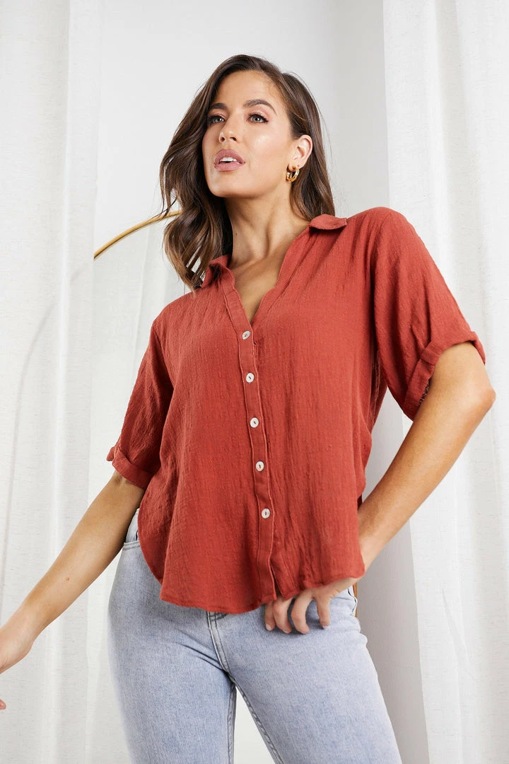 Desire CLOTHING Ramone Shirt - Rust 6 Desire CLOTHING Ramone Shirt - Rust